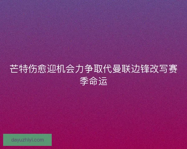 芒特伤愈迎机会力争取代曼联边锋改写赛季命运