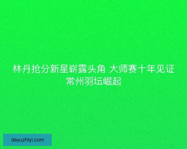 林丹抢分新星崭露头角 大师赛十年见证常州羽坛崛起 林丹抢分新星崭露头角 大师赛十年见证常州羽坛崛起